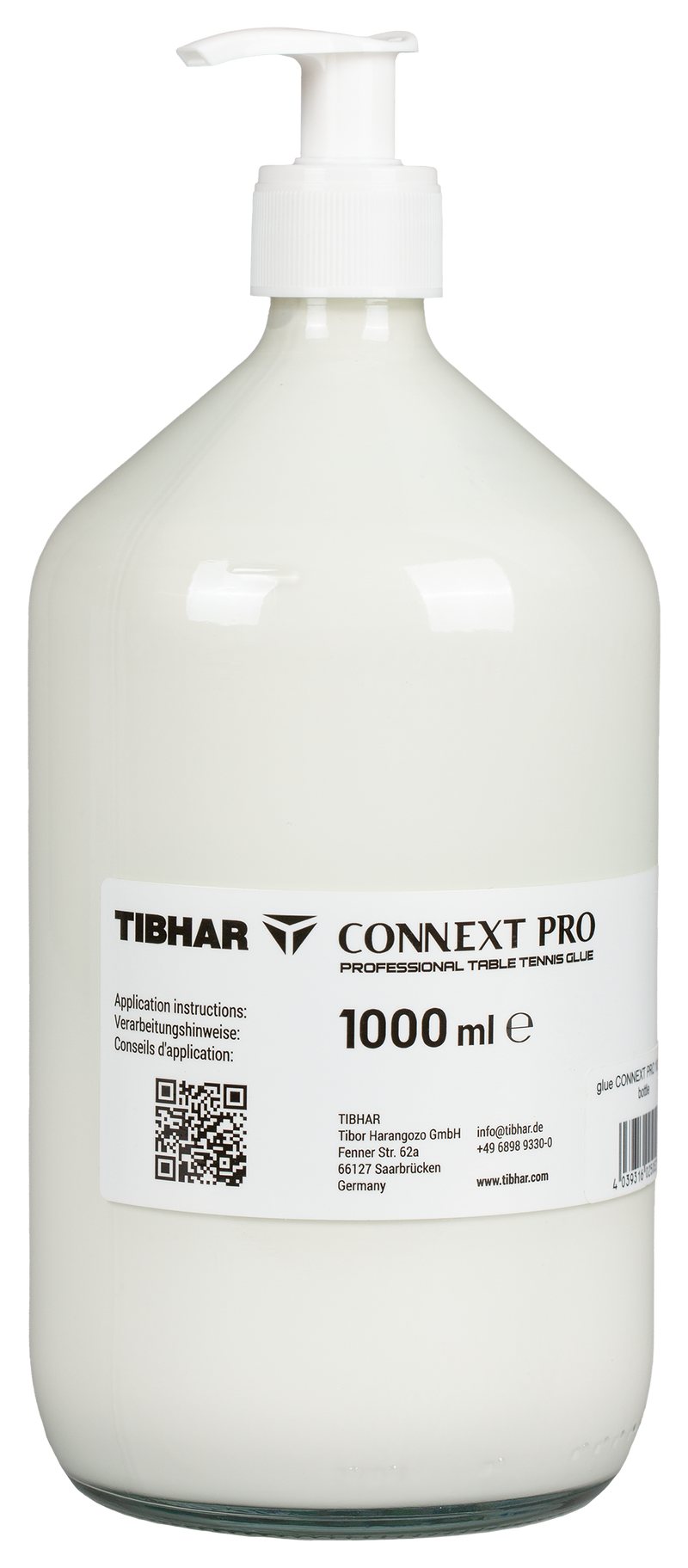 Tibhar Connext Pro 1000 ml Glasflasche mit Pumpverschluss