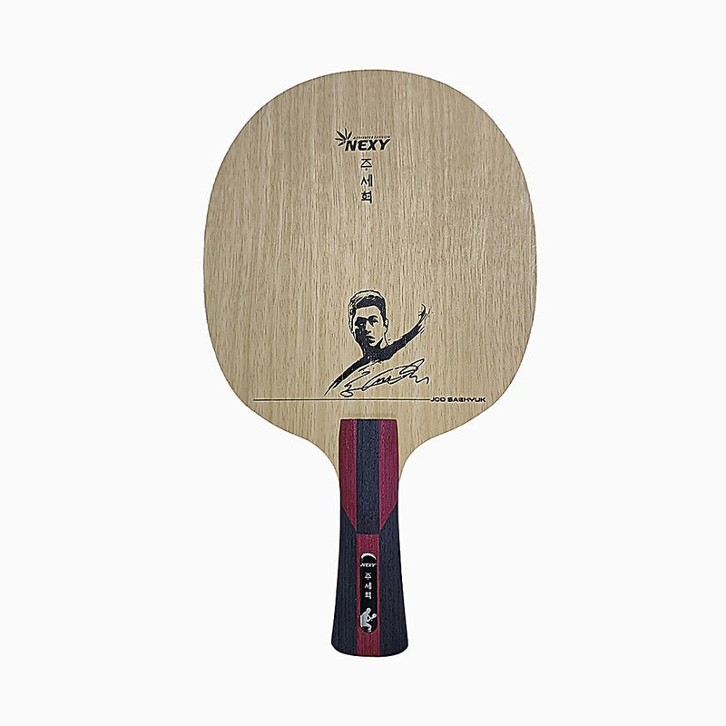 Nexy Joo Sae Hyuk II Tischtennisholz – Vorderseite konkaver Griff