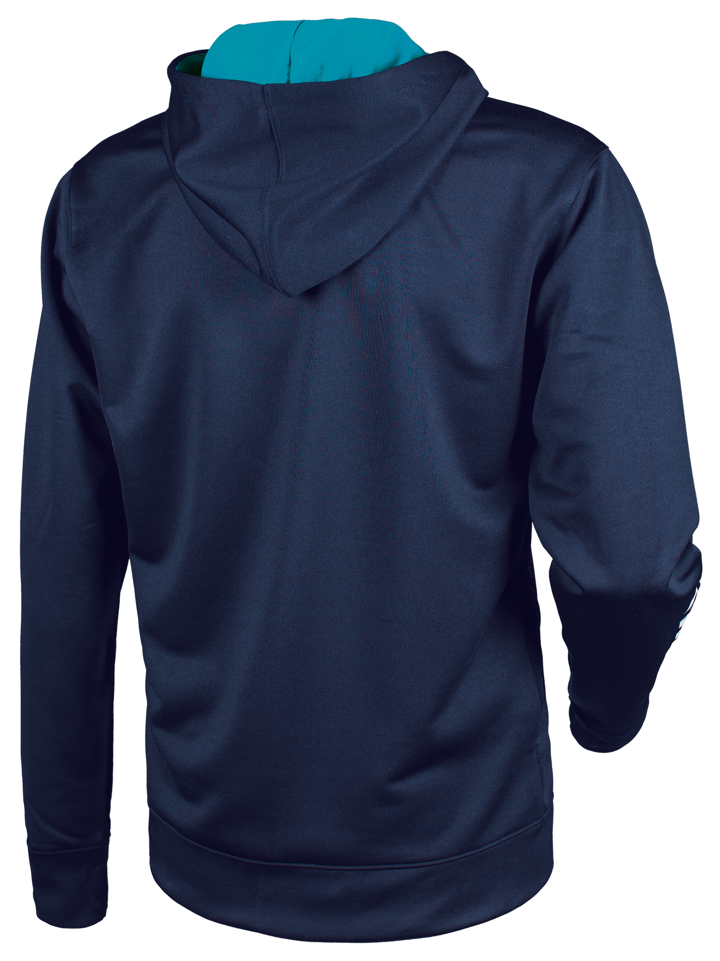 Tibhar Mundo Hoodie in Marine/Petrol – Rückansicht.