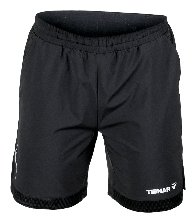 Tibhar Osmium Short in Schwarz – leichte Tischtennis-Shorts mit elastischem Bund.