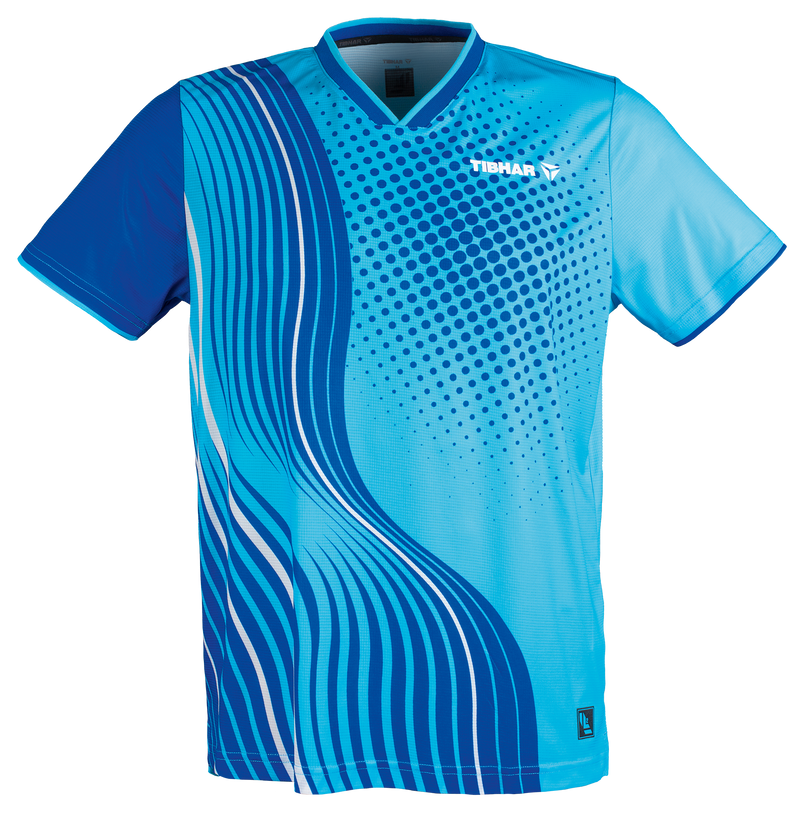 Tibhar L2 River Tischtennis-Shirt in Türkis, Vorderansicht.