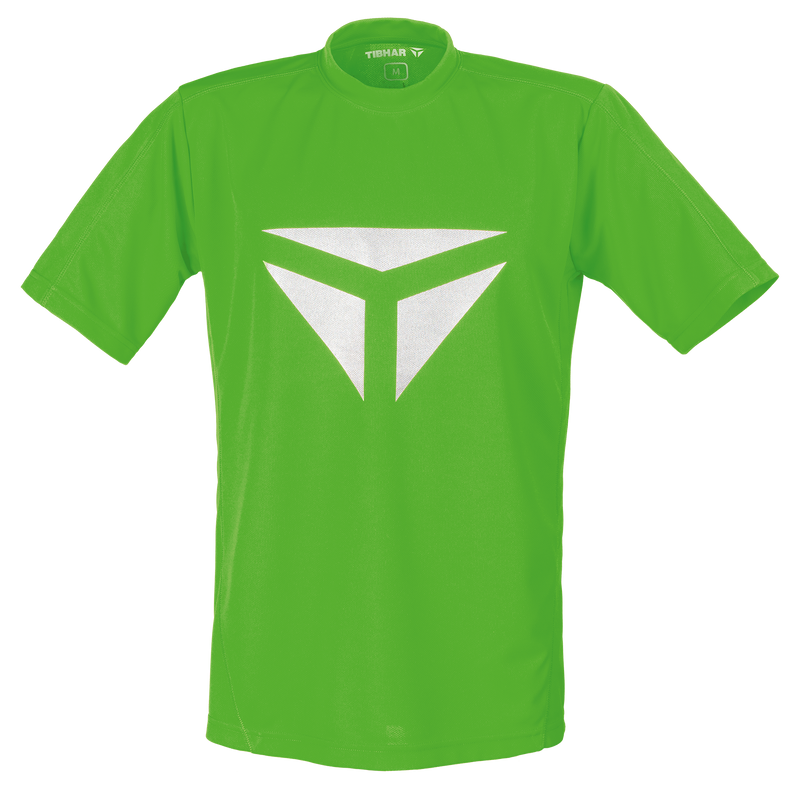 Tibhar Smash T-Shirt in Grün – atmungsaktives Tischtennis-Shirt, Vorderansicht.