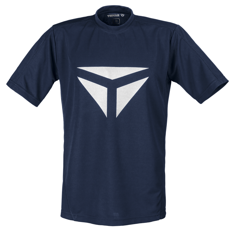Tibhar Smash T-Shirt in Marine/Blau – atmungsaktives Tischtennis-Shirt, Vorderansicht.