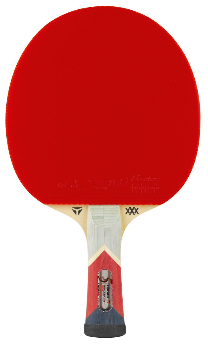 Tibhar XXX Powergrip Red Edition Komplettschläger – Vorderseite.