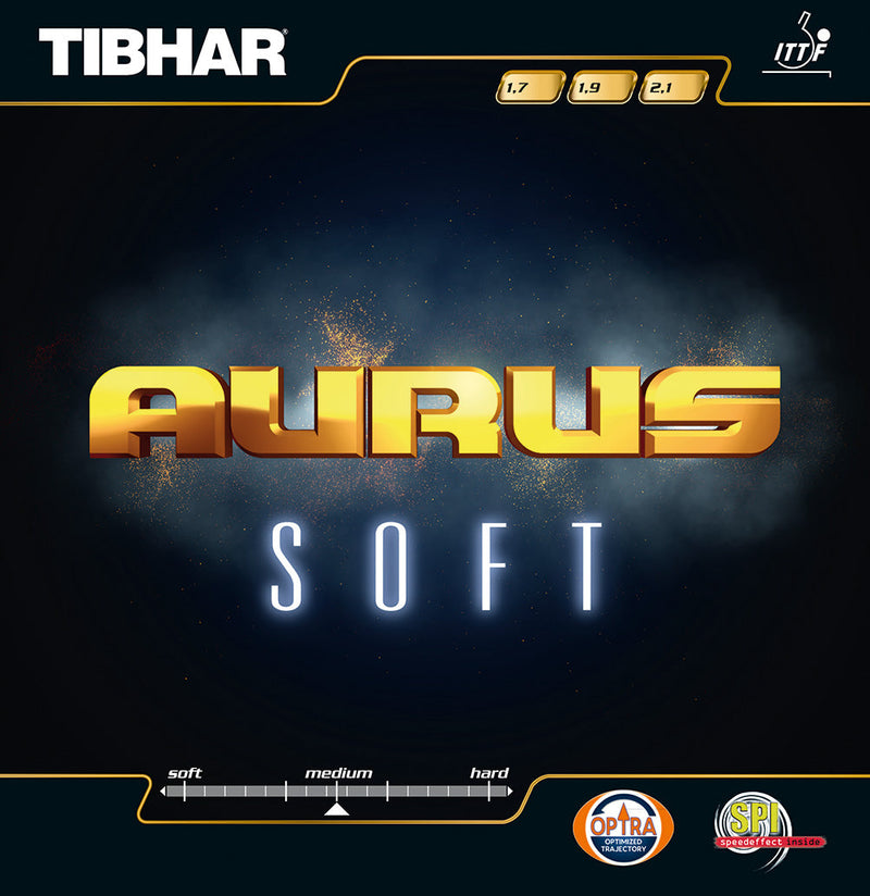 Tibhar Aurus Soft Tischtennisbelag – weicher Schwamm für mehr Kontrolle.