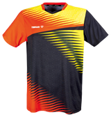 Tibhar Azur TT-Shirt in Orange/Schwarz – Tischtennis-Funktionsshirt, Vorderansicht.