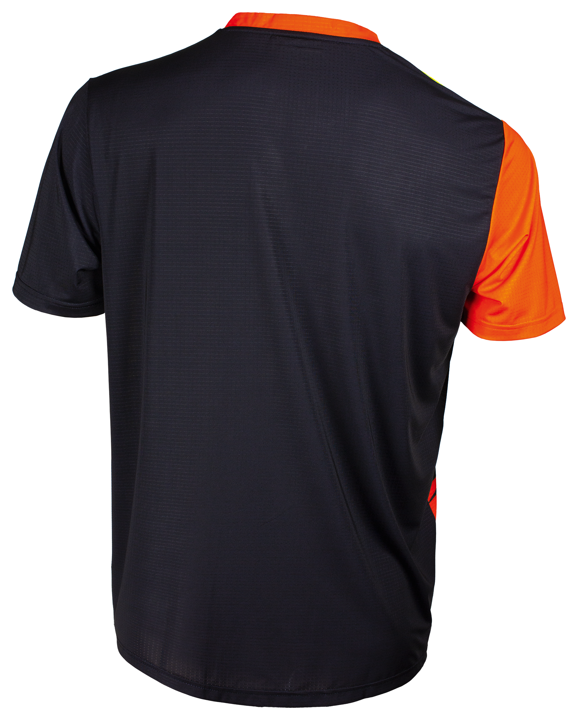 Tibhar Azur TT-Shirt in Orange/Schwarz – Rückansicht.