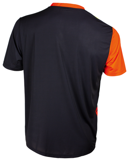 Tibhar Azur TT-Shirt in Orange/Schwarz – Rückansicht.