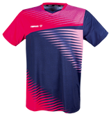 Tibhar Azur TT-Shirt in Pink/Dunkelblau – Tischtennis-Funktionsshirt, Vorderansicht.