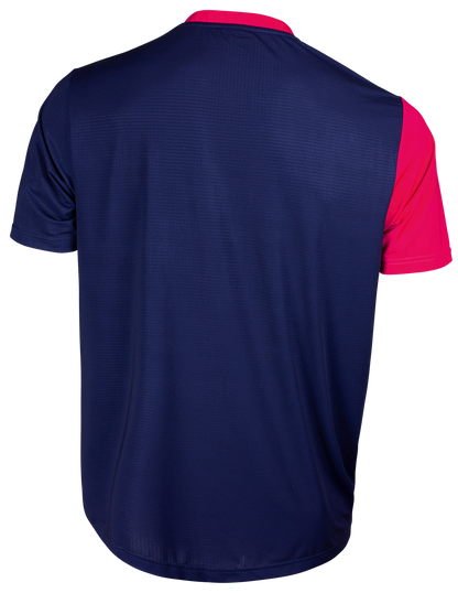 Tibhar Azur TT-Shirt in Pink/Dunkelblau – Rückansicht.