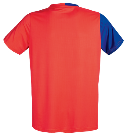Tibhar France TT-Shirt in Rot/Blau – Rückansicht.