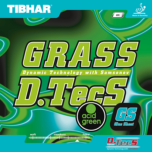 Tibhar Grass D.Tecs GS Tischtennisbelag in Acid Green.