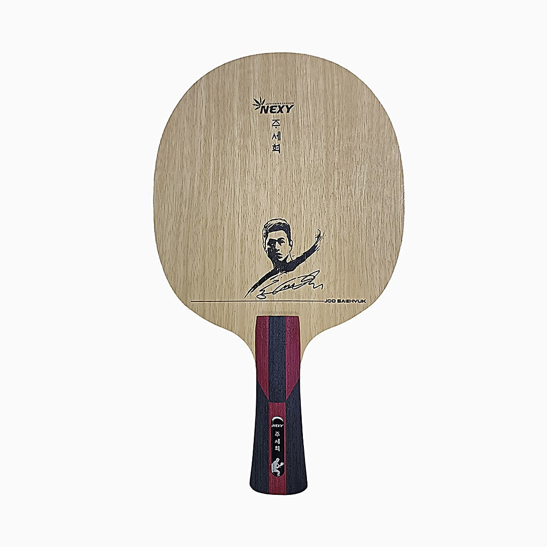 Nexy Joo Sae Hyuk II Tischtennisholz – Vorderseite konkaver Griff