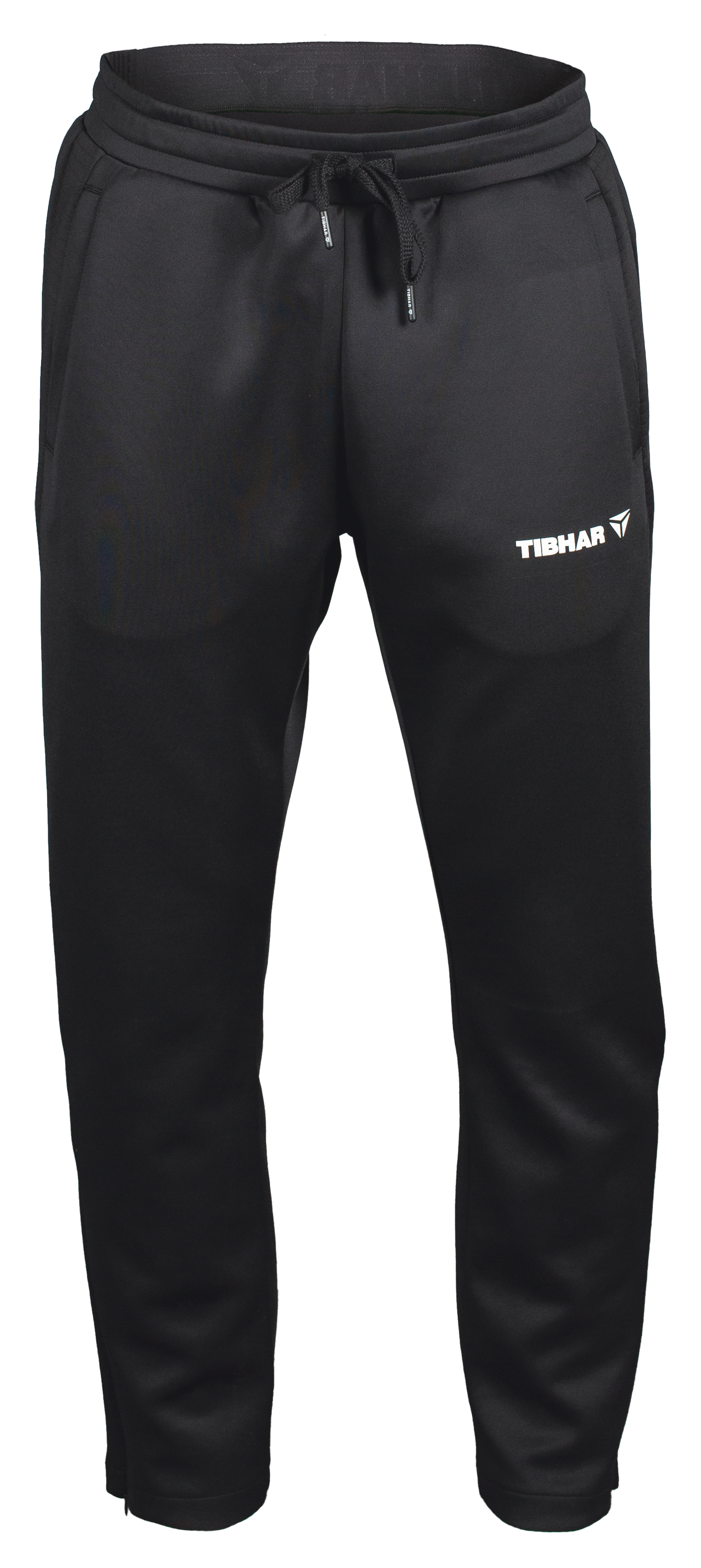 Tibhar Jura Trainingshose in Schwarz, 95% Polyester mit elastischem Bund, Ziehkordel und Reißverschluss am Beinabschluss.