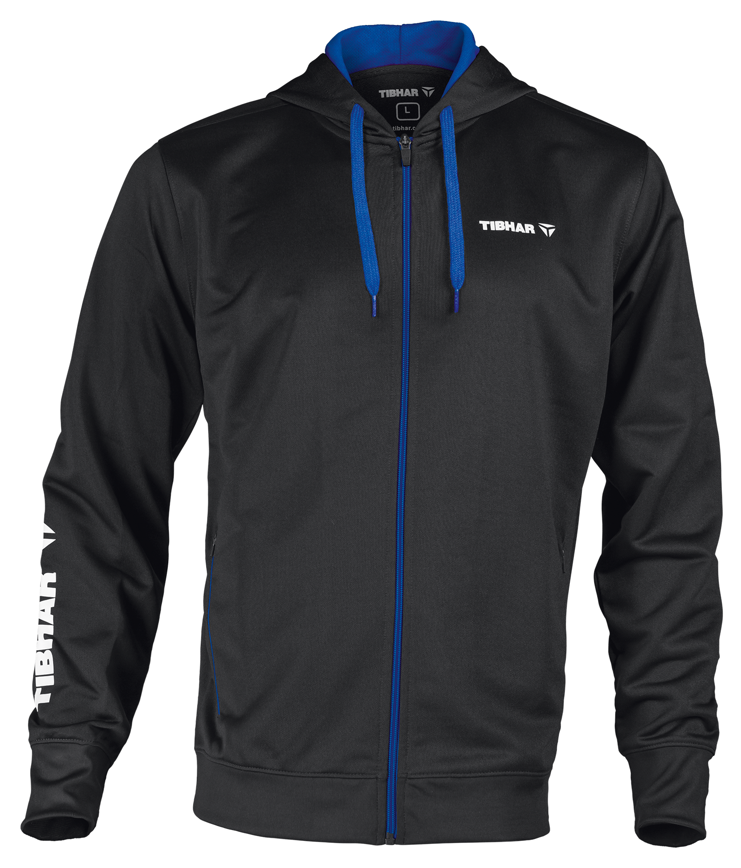 Tibhar Mundo Hoodie in Schwarz/Blau – bequemer Kapuzenpullover.
