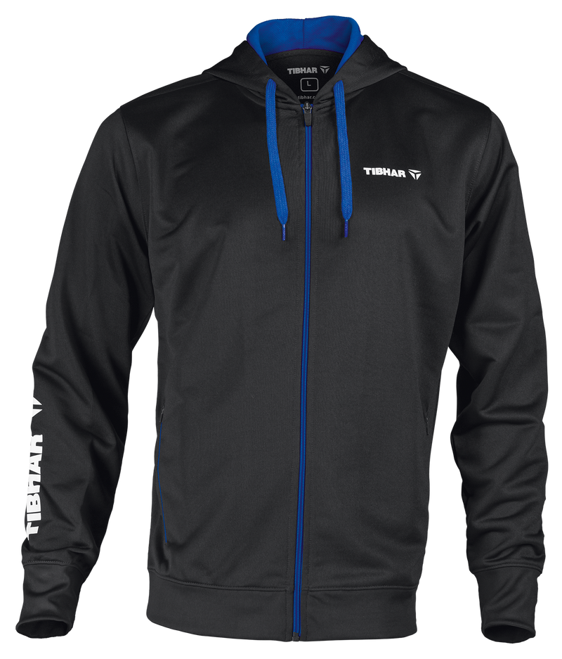 Tibhar Mundo Hoodie in Schwarz/Blau – bequemer Kapuzenpullover.