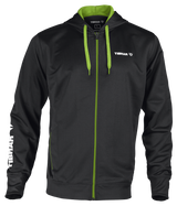 Tibhar Mundo Hoodie in Schwarz/Grün – bequemer Kapuzenpullover, Vorderansicht.
