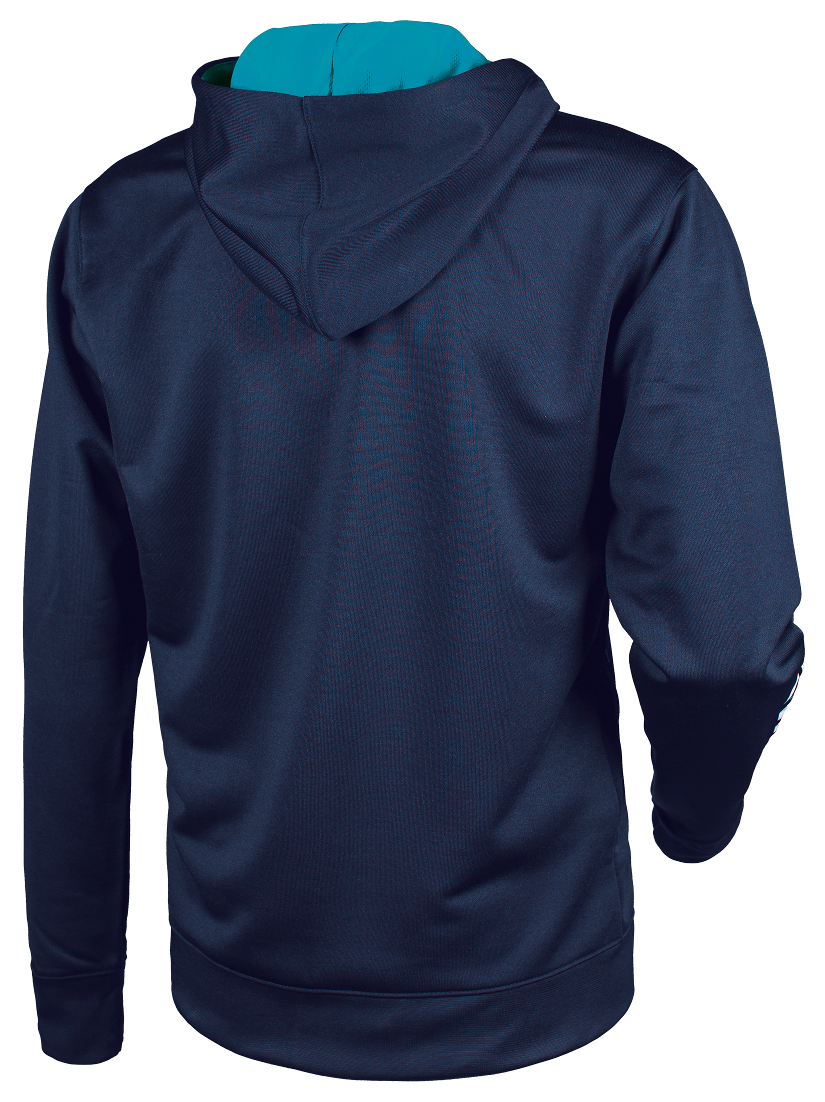 Tibhar Mundo Hoodie in Marine/Petrol – Rückansicht.