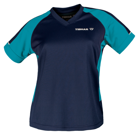 Tibhar Mundo Lady Hemd in Marine/Petrol – tailliertes Damen-Tischtennishemd.