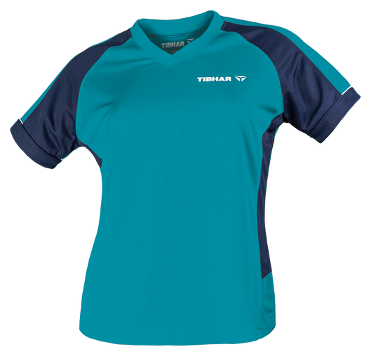 Tibhar Mundo Lady Hemd in Petrol/Marine – tailliertes Damen-Tischtennishemd.