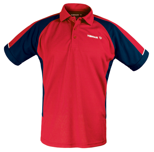 Tibhar Mundo Hemd Baumwolle in Rot/Marine – weiches Baumwoll-Tischtennishemd.