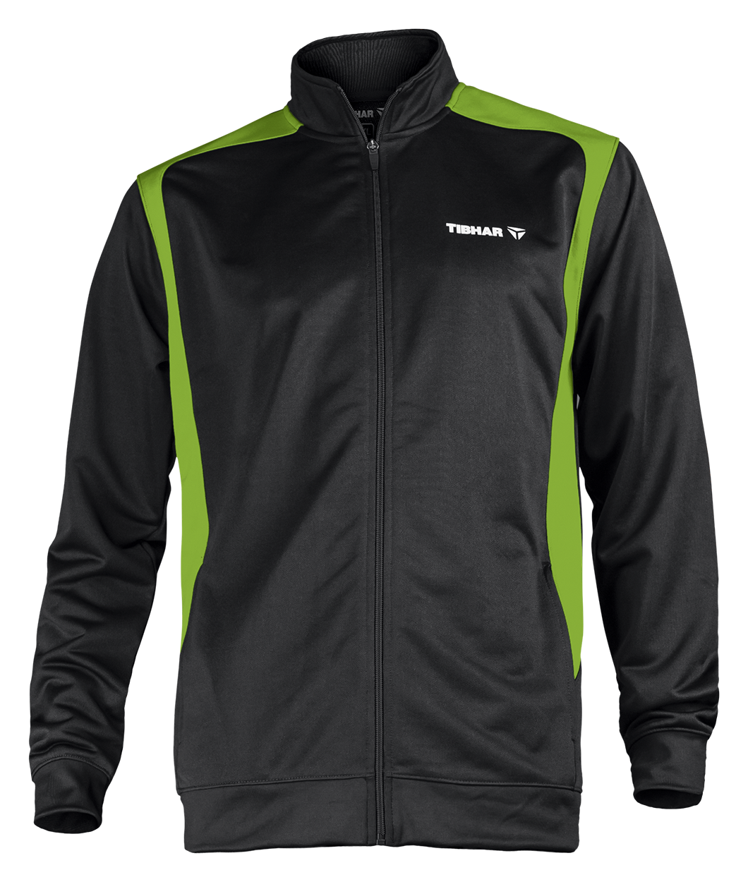 Tibhar Tracksuit Mundo Jacke in Schwarz/Grün.