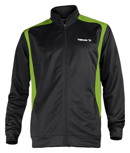 Tibhar Tracksuit Mundo Jacke in Schwarz/Grün.