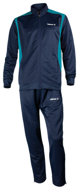 Tibhar Tracksuit Mundo in Marine/Petrol – Set aus Jacke und Hose, Vorderansicht.
