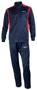Tibhar Tracksuit Mundo in Marine/Rot – Set aus Jacke und Hose, Vorderansicht.
