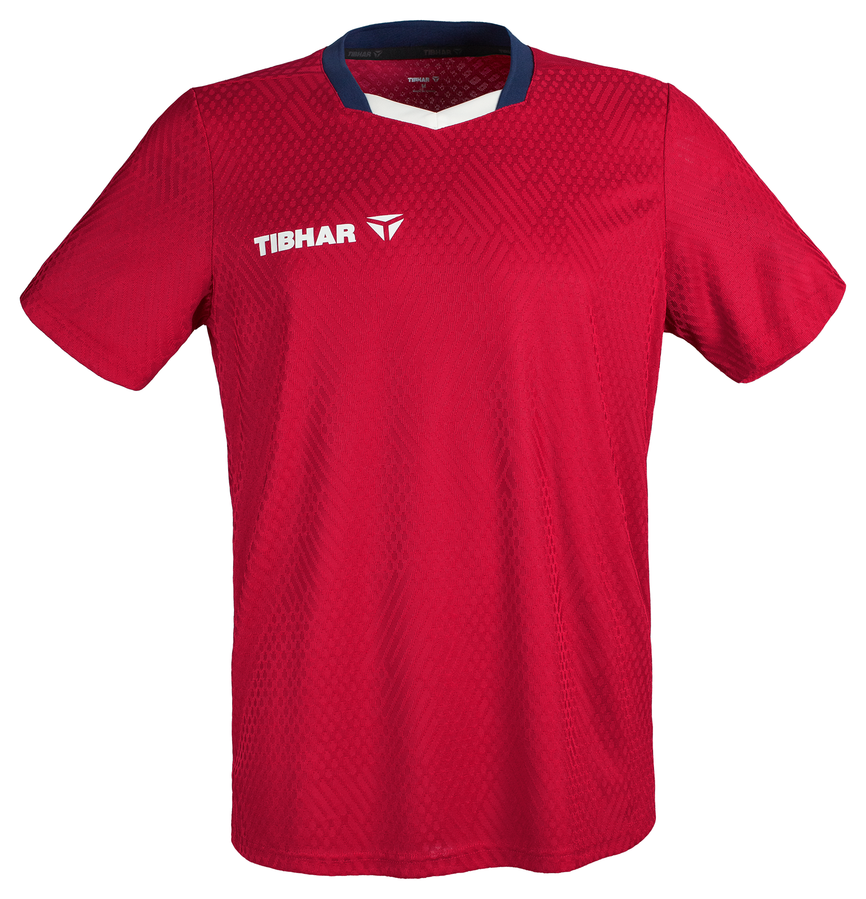 Tibhar Osmium France Hemd in Rot – hochwertiges Tischtennis-Funktionshemd, Vorderansicht.
