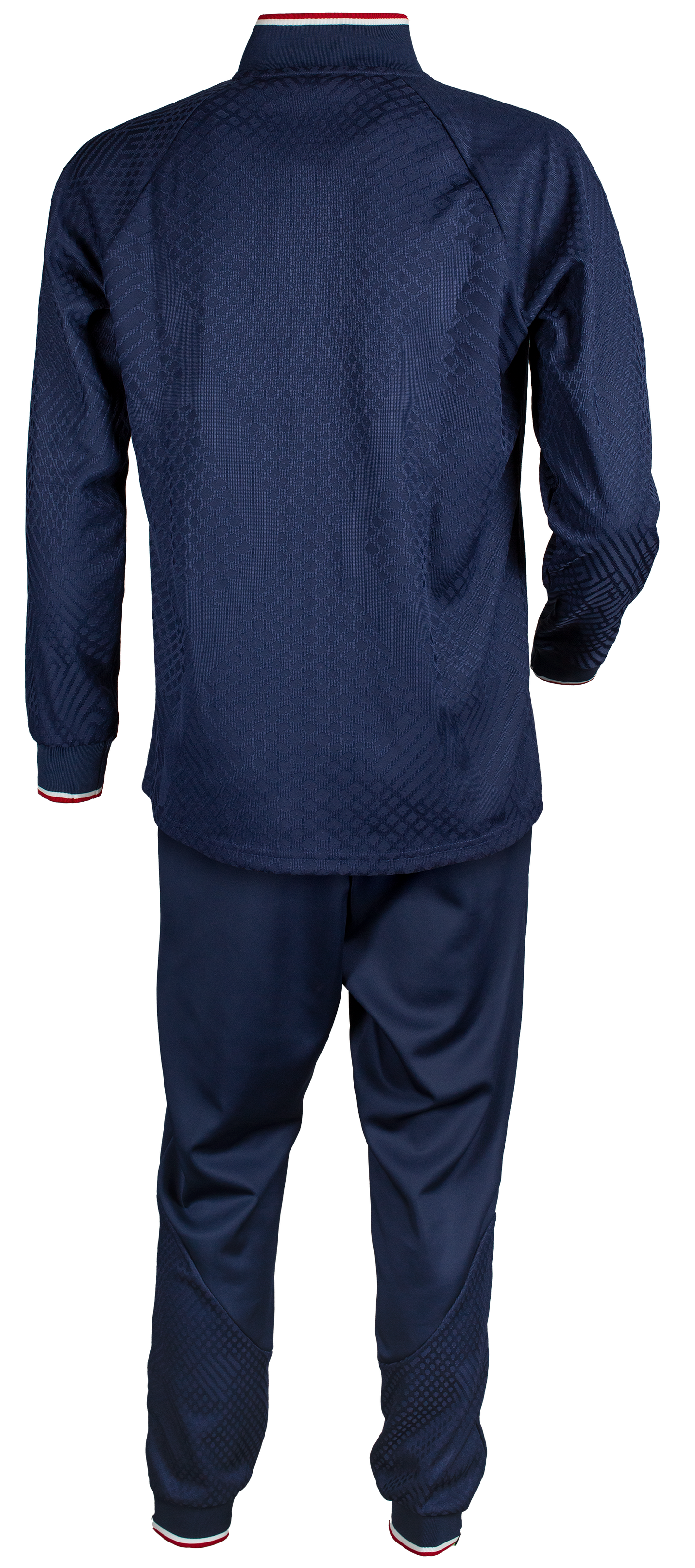 Tibhar Osmium France Trainingsanzug in Marine – Rückansicht.