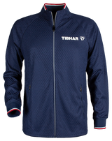 Tibhar Osmium France Trainingsjacke in Marine mit Stehkragen und Reißverschluss, Vorderansicht.