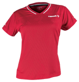 Tibhar Osmium Lady Hemd in Rot – tailliertes Damen-Tischtennishemd, Vorderansicht.