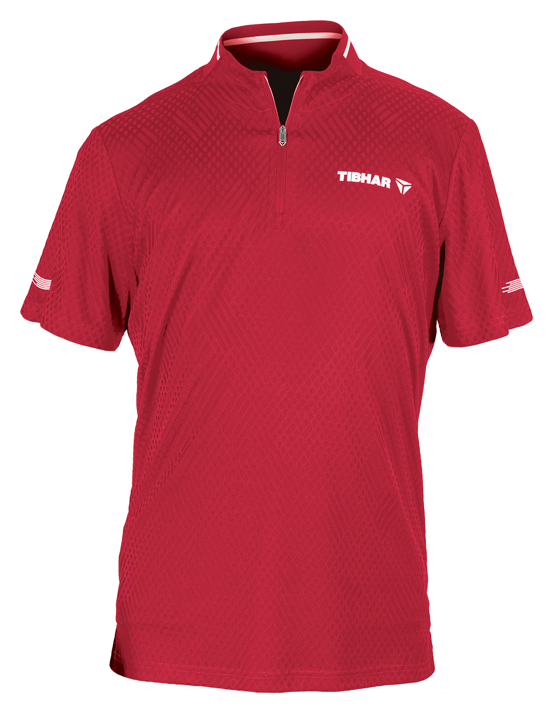 Tibhar Osmium Hemd in Rot – hochwertiges Tischtennis-Funktionshemd, Vorderansicht.