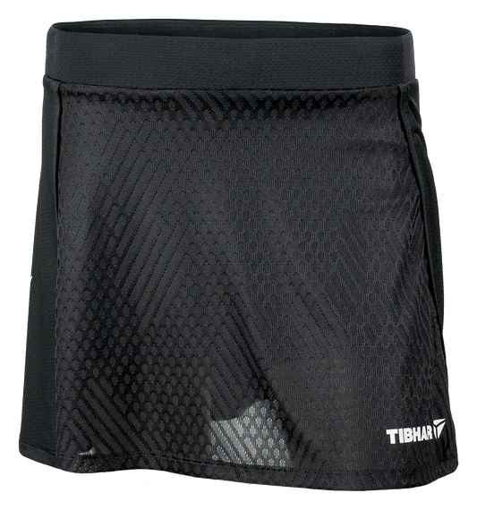 Tibhar Osmium Skort in Schwarz – Damen-Tischtennisrock mit integrierter Hose.