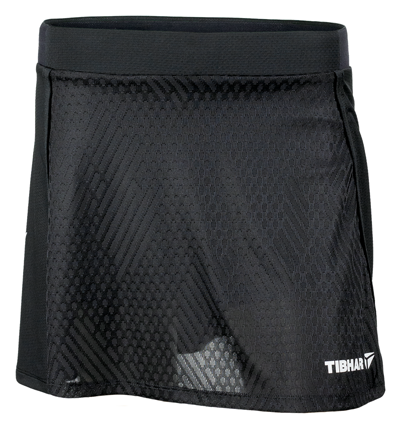 Tibhar Osmium Skort in Schwarz – Damen-Tischtennisrock mit integrierter Hose.
