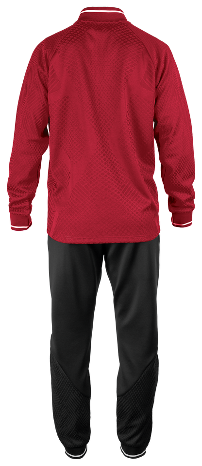 Tibhar Tracksuit Osmium in Rot – Rückansicht.