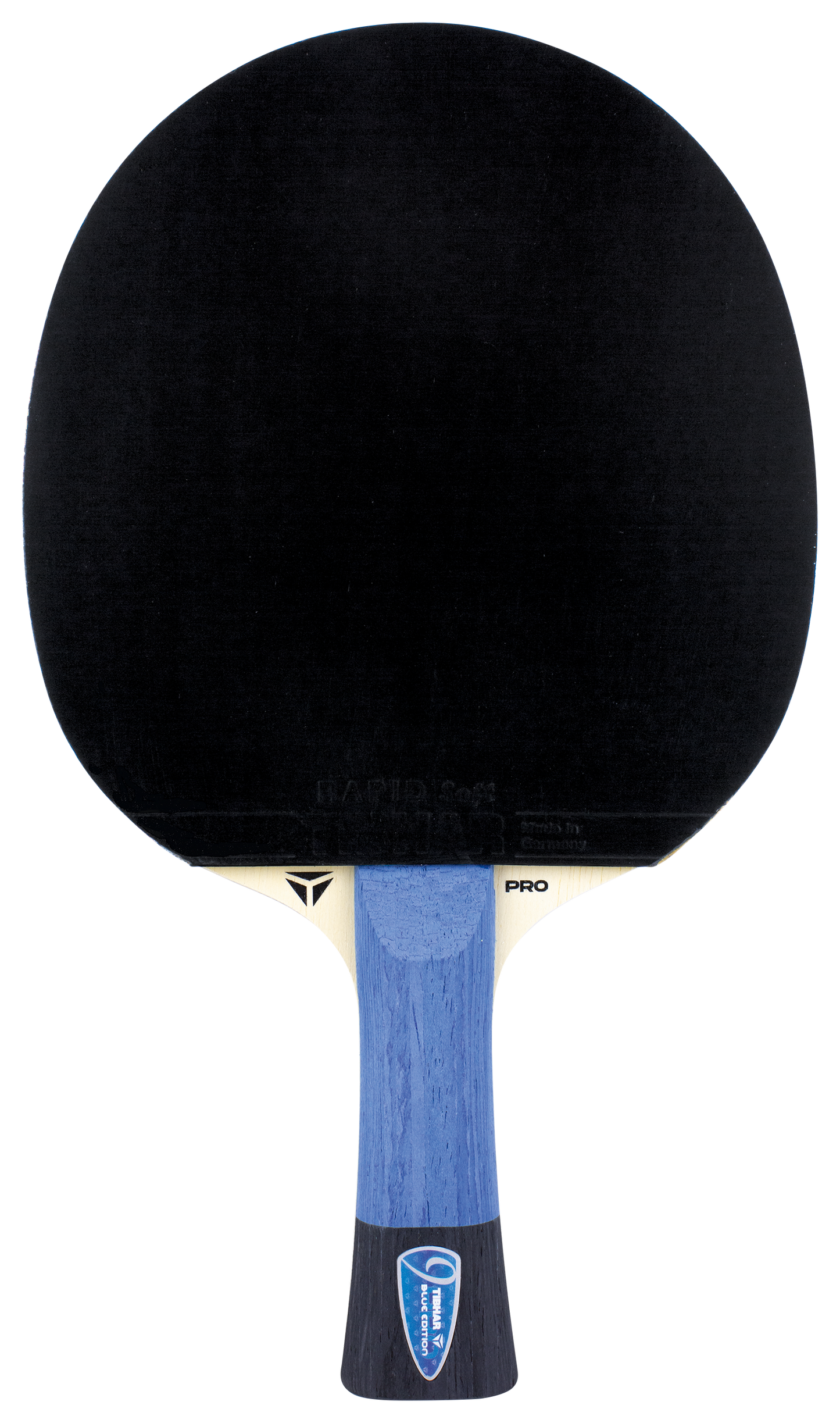Tibhar Pro Blue Edition Komplettschläger – Vorderseite.