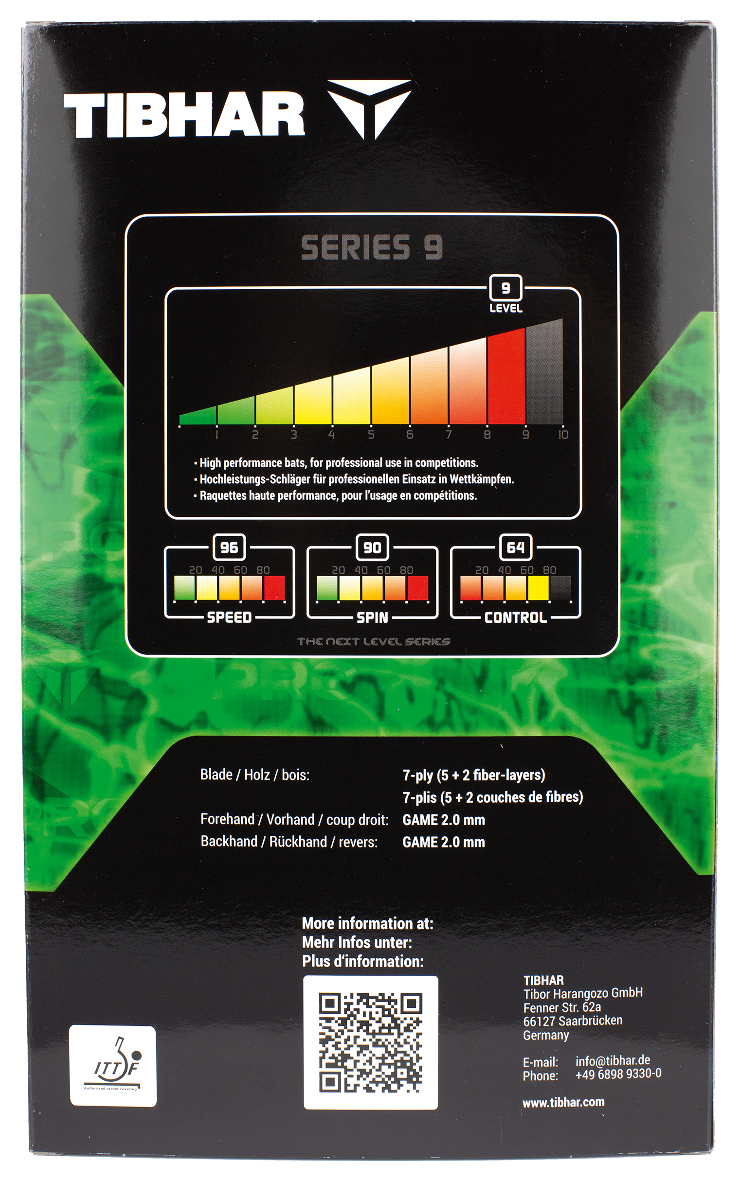 Tibhar Pro Green Edition – Verpackung Rückseite.