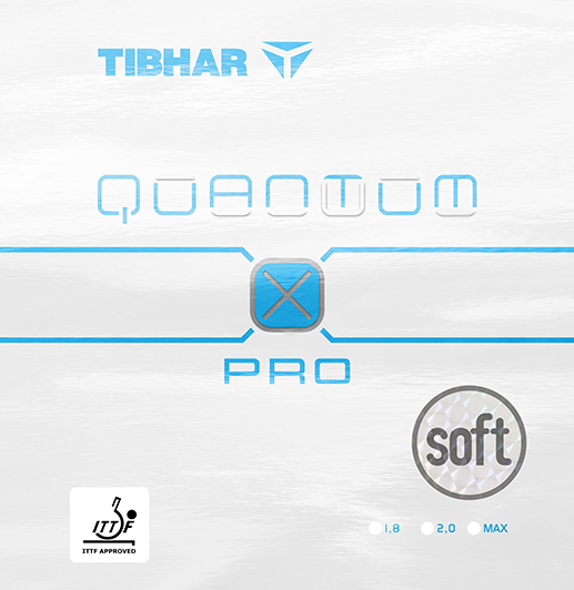 Tibhar Quantum X Pro Soft Tischtennisbelag in Blau.