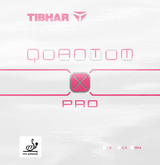 Tibhar Quantum X Pro Tischtennisbelag Verpackung in Pink.