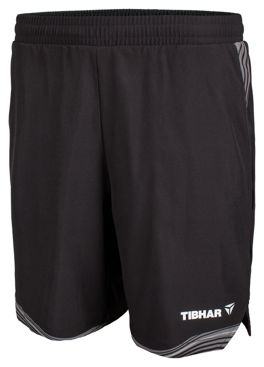 Tibhar L2 River Tischtennis-Shorts in Schwarz/Grau.