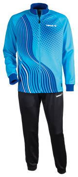 Tibhar L2 River Trainingsanzug in Türkis – Set aus Jacke und Hose, Vorderansicht.