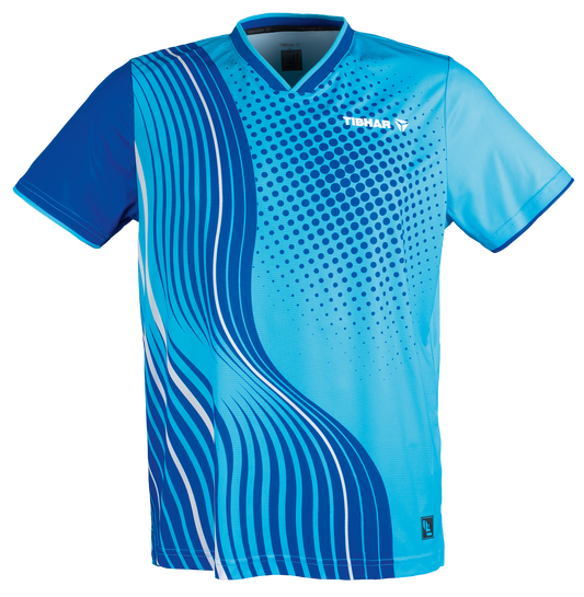 Tibhar L2 River Tischtennis-Shirt in Türkis, Vorderansicht.