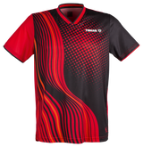 Tibhar L2 River Tischtennis-Shirt in Schwarz/Rot, Vorderansicht.