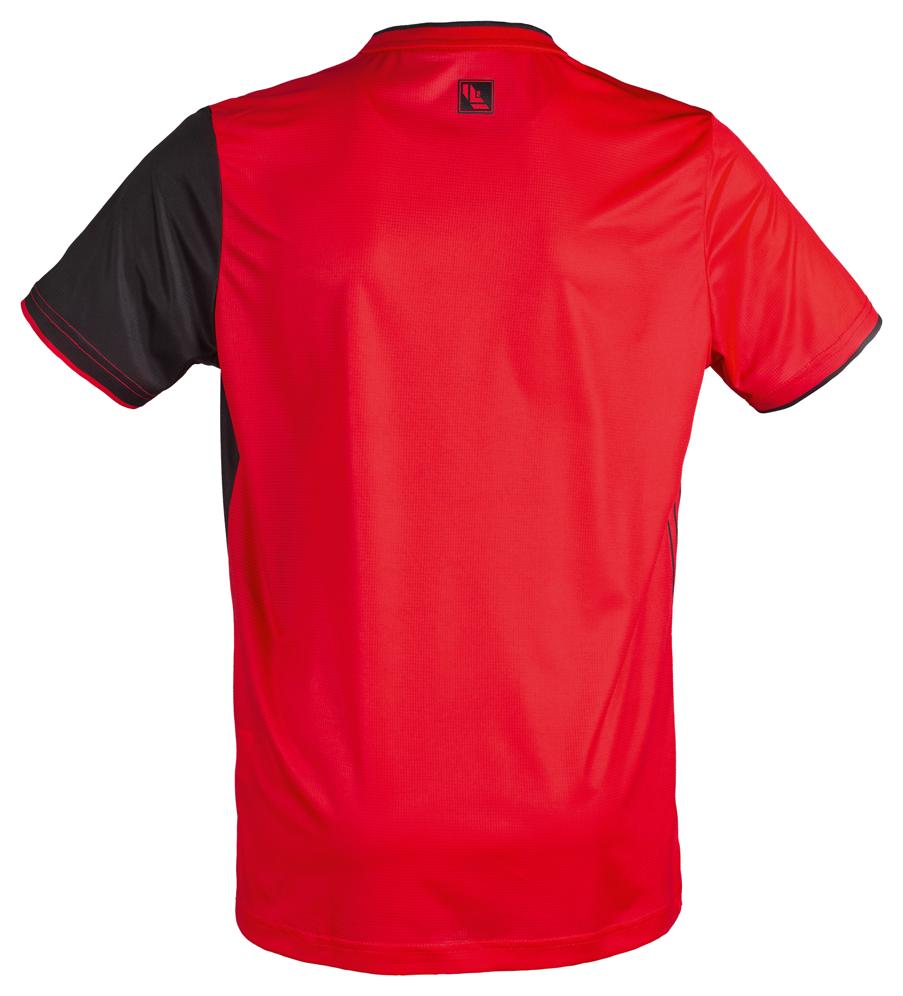 Tibhar L2 River Tischtennis-Shirt in Schwarz/Rot, Detailansicht.