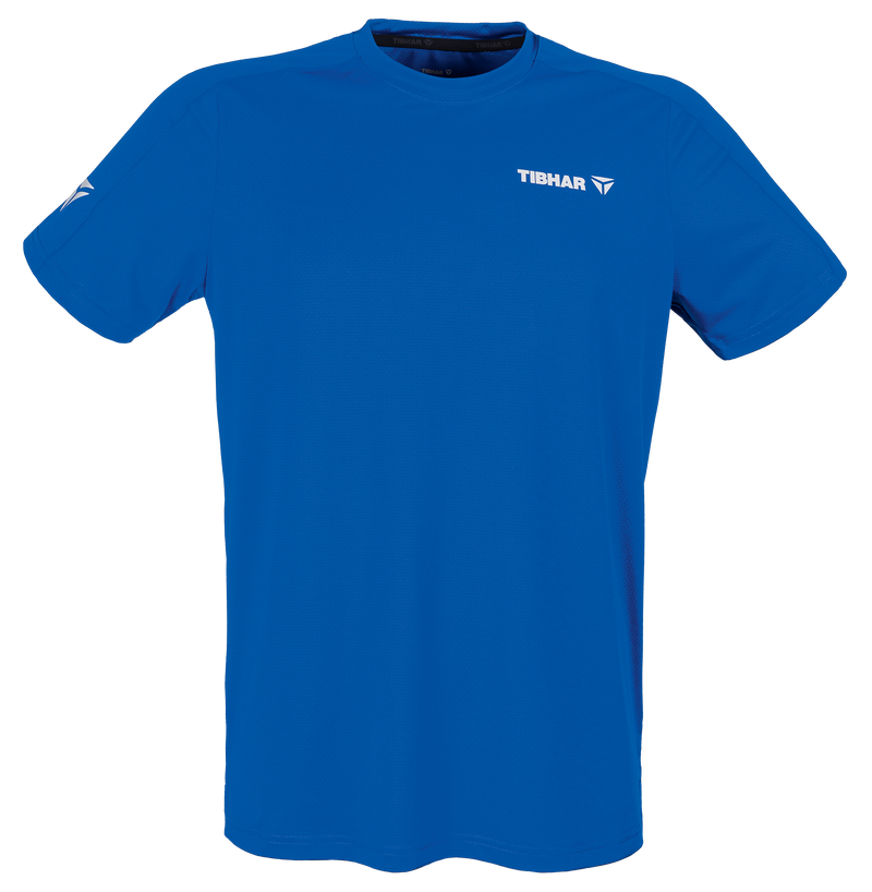 Tibhar Smash Pro T-Shirt in Blau – hochwertiges Tischtennis-Funktionsshirt, Vorderansicht.