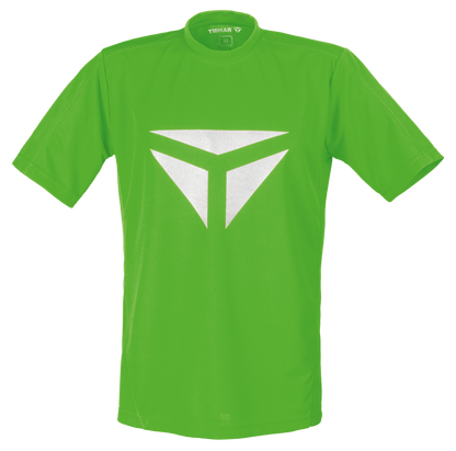 Tibhar Smash T-Shirt in Grün – atmungsaktives Tischtennis-Shirt, Vorderansicht.