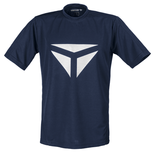 Tibhar Smash T-Shirt in Marine/Blau – atmungsaktives Tischtennis-Shirt, Vorderansicht.