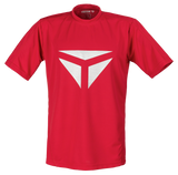 Tibhar Smash T-Shirt in Rot/Marine – atmungsaktives Tischtennis-Shirt, Vorderansicht.